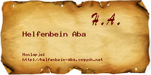Helfenbein Aba névjegykártya